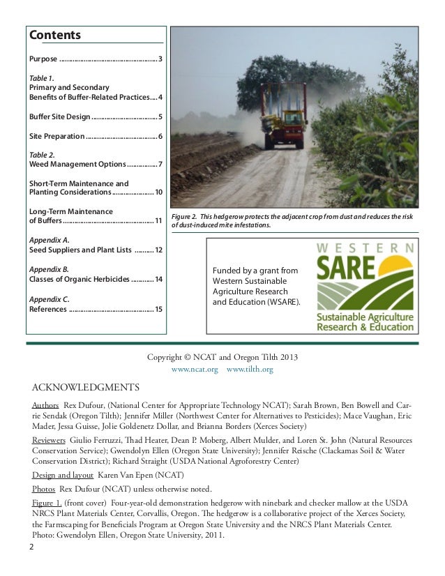 Conservation Buffers in Organic Systems