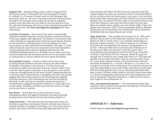 Hygienic Test — Requires killing a large section of capped brood
by freezing it with a 3” diameter tube containing liquid nitrogen
or cutting a 3” x 3” section of brood comb out and freezing it and
returning it after 24 – 48 hours or by using a bent pin and puncturing
the sides of all six pupae surrounding the cell that is originally
pricked across the same size area. Return 24 hours later and count
the cells with dead pupae that have not been removed along with the
number that were. See www.naturallygrown.org/hygienic for more
information.
Local Wax Processing — The source of the wax in commercially
available foundation typically contains whatever chemicals the bees
of the wax-supplier were exposed to. The bottom ½ of the wax honey
comb cell bases are typically produced by the honey bees by drawing
out the wax that is already present on the foundation, be it waxcoated plastic or wire-reinforced wax foundation. The upper ½ of the
cells are typically made from wax produced by the bees themselves.
Local processing allows only the cappings wax from the CNG
Certified beekeeping operation to be melted and re-used. Local wax
may be formed into new foundation by the use of a foundation roller
or casting mold or may be painted onto bare plastic foundation.
No-Foundation Frames — Frames in which all the wax comb,
including the flat backbone, has been drawn by the bees without
foundation. Sometimes a very narrow ( ¾”) strip of thin wax
foundation is used at the top of the frame as a ‘starter.’ Other times
a narrow strip of plastic foundation or just the groove in the top bar
is used as a straight guide for the bees to follow. Supporting wires are
commonly used on these frames to strengthen the comb and prevent
sagging with time and tearing from the centrifugal force applied
by honey extractors. CNG recommends that the hive be perfectly
level side-to-side and that no-foundation frames be placed in a
checkerboard or staggered orientation (without too many right next
to each other). Otherwise, the bees may draw the comb at an angle
and tie one frame to another.

honey harvest and before the fall brood nest expansion (late July/
August). Repeat test after any treatment. Perform more frequently if
you do not know when the Varroa peak in your area. Cover uncoated
insert board with cooking spray oil and/or Vaseline (or use pre-coated
boards). Insert the board in the slot under the screened bottom board
of the hive. Remove it and count the Varroa mites 24 hours later.
Mites are reddish brown, slightly oval, and clearly visible. If there are
greater than 100 mites / hive / 24 hours, treatment (with an Allowed
Substance) may be indicated in the southeastern US but treatment
thresholds may vary, depending on your locale.
Sugar Shake Test ­ This samples and accounts for 70 – 90% of the
—
phoretic Varroa mites in the brood nest. Construct the top of the
Mason jar with ¹⁄8” mesh screen. 4 oz of (shaken down) bees in a
Quart jar is about 150 bees. 1 ½” of bees is about 8 oz or 300 bees.
To perform the test (typically late summer): Gently gather 4 – 8
oz (150 – 300) nurse bees from an old larva area of brood nest in
the Mason jar. Make sure you don’t catch the queen! Add 1 – 2
tsp powdered sugar through the mesh lid. Roll the jar around for
a minute or two and let it sit for 4 minutes. Shake the sugar out
through the ¹⁄8” mesh lid onto a plate with water in it. The sugar will
dissolve and the mites will swim / float on top of the water so you
can count them. Release the bees at the hive entrance. Potential
treatment thresholds are  10 mites / 100 bees or  22 mites in an
average (6 oz) sample in the southeastern US in the late summer, but
may vary, depending on your locale. When adult bees are estimated,
the total colony phoretic mites can be calculated (estimated adult
bees x mites / 100 bees). When added to the total colony brood mites
on a brood uncapping test [above], the total colony infestation level
can be calculated. Treatment threshold is  3,600 total live mites in
July/ August in the southeastern US.
Wax, more specifically Beeswax ­ The unadulterated white lipid
—
substance that is produced directly from the abdomen of honey bees
and fashioned by them into comb.

Raw Honey — Honey that has not been allowed to reach
temperatures above 109 degrees Fahrenheit, has been minimally
processed (not micro-filtered) and has had nothing added to it.
Sticky Board Test ­ This easy test only examines dead mites and
—
therefore a high drop count doesn’t tell you whether your colony is
severely infested or is hygienic and killing a lot of the mites that are
present. Best done at the Varroa mite peak (typically after the last

36

Appendix IV — References
Posted online at www.naturallygrown.org/references

37

 