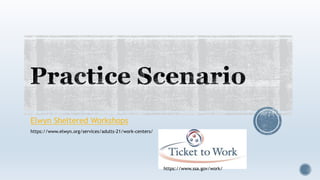 Elwyn Sheltered Workshops
https://www.elwyn.org/services/adults-21/work-centers/
https://www.ssa.gov/work/
 