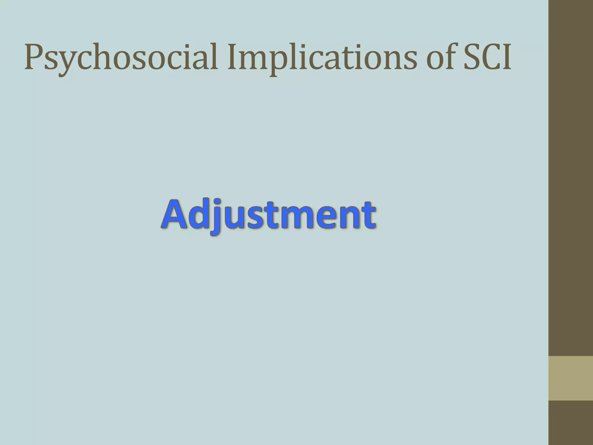 Psychosocial Implications of SCI
 