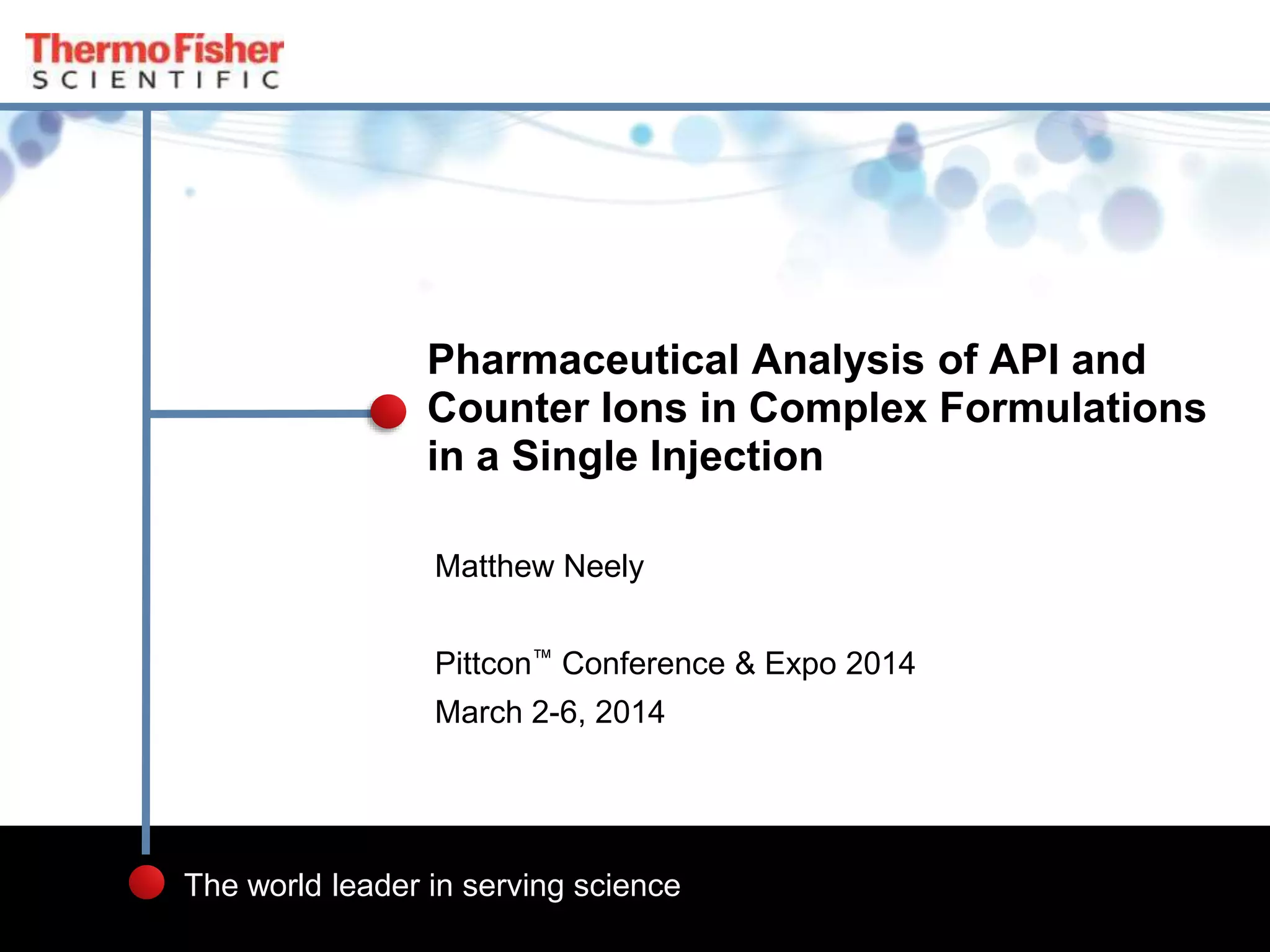 Chromatography: Pharmaceutical Analysis of API and Counter Ions in ...