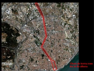 Cheio de terra com 80 m de altura 