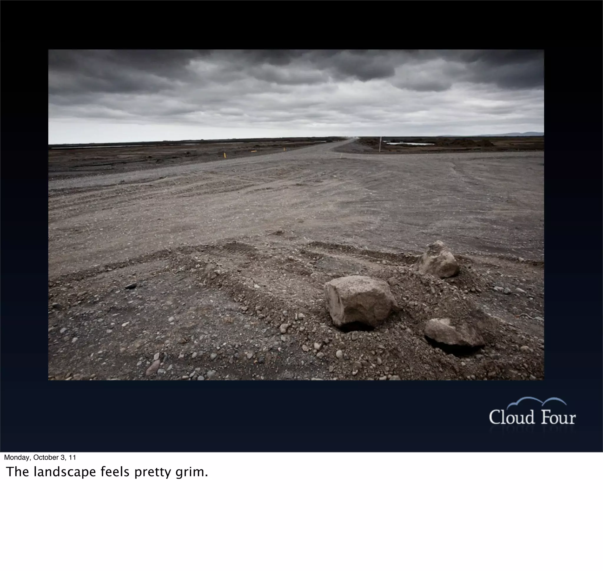 Monday, October 3, 11

The landscape feels pretty grim.
 