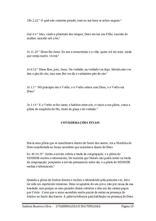 O tabernáculo e sua interpretação