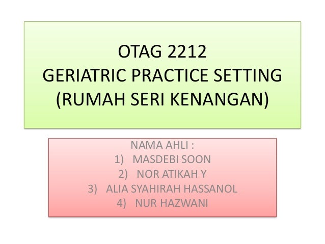 Occupational Therapy Geriatric