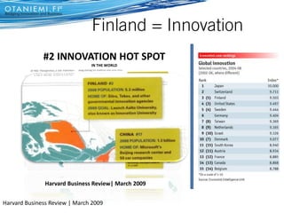 #2 INNOVATION HOT SPOT
#3
IN THE WORLD
IN THE WORLD
Innovation Index report
April 2009
Harvard Business Review| March 2009
Harvard Business Review | March 2009