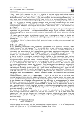 Influence of Water Hyacinth and Vermicompost on Fertility | PDF