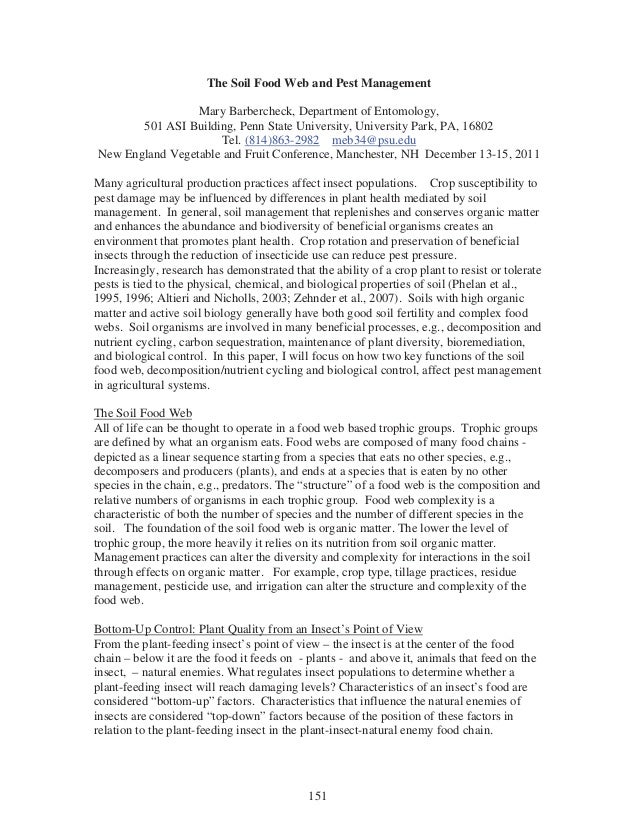 The Soil Food Web and Pest Management
