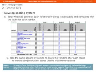 System Rfp Scorecard Components Healthcare Interface Engine Selection | PDF