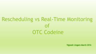 Rescheduling vs Real-Time Monitoring
of
OTC Codeine
 