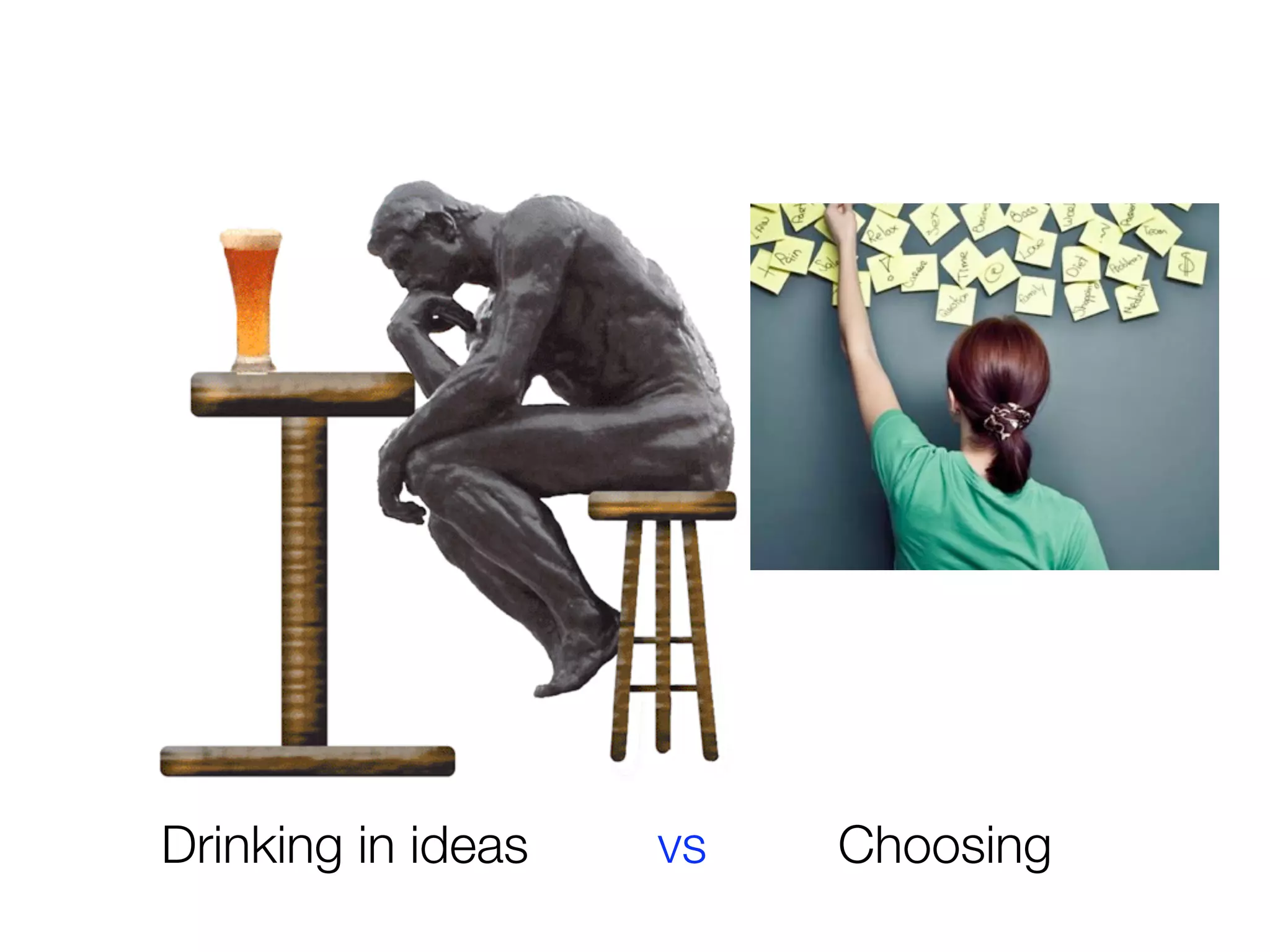 Drinking in ideas   vs   Choosing
 