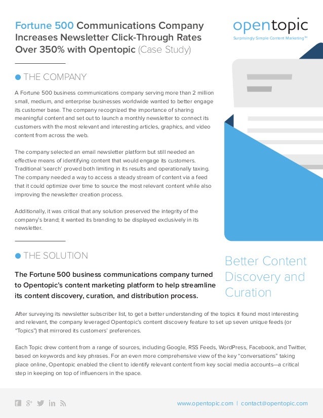 fortune 500 business communications content curation case study
