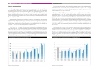 Объем и динамика рынка
В 2013 году продажи промышленных роботов выросли со 159 тыс. до 178 тыс.
штук, достигнув рекордного количества за всю историю отрасли. По данным,
приведенным в отчете «Промышленные роботы для мировой и китайской авто-
мобильной промышленности» компании Research and Markets, в 2013 году объем
рынка промышленных роботов составил 9,5 млрд долларов США. Средняя цена
нового промышленного робота без услуг интеграции составила приблизительно
55 тыс. долларов США.
Приведенные показатели не включают стоимость программного обеспечения,
периферийного оборудования и услуг системной интеграции, которые в совокупности
составляют 2/3 от стоимости проекта для конечного заказчика. Поэтому совокупный
объем рынка промышленной робототехники и сопутствующих услуг, по оценкам IFR,
составил в 2013 году составит более 29 млрд долларов США.
Статистика IFR не учитывает поставки роботизированного оборудования для мон-
тажа печатных плат. Согласно данным исследования «Тренды рынка робототехники
в 2012 году» Министерства экономики, торговли и промышленности Японии (Ministry
of Economy, Trade and Industry, METI), объем продаж этого оборудования для электрон-
ной индустрии в 2012 году составил 4,9 млрд долларов США. Таким образом, если вклю-
чить в рассмотрение указанный сегмент, то оценка совокупного рынка промышленных
роботов в 2013 году составит более 14,5 млрд долларов США.
По статистике IFR, начиная с 1960-х годов было продано около 2,5 млн промышленных
роботов. Средний срок службы таких устройств составляет от 12 до 15 лет. С учетом
устаревания совокупный объем действующих промышленных роботов на начало 2013
года составлял от 1,235 до 1,5 млн штук.
В период с 1990 по 2003 год спрос на промышленные роботы оставался стабиль-
ным в диапазоне 70−80 тыс. штук в год, испытывая незначительные циклические
колебания. С 2003 по 2013 год рынок промышленной робототехники демонстрировал,
в среднем, рост как в натуральном (с темпом 7,6% в год), так и в стоимостном выражении
(8,4% в год). При этом спрос на промышленные роботы подвержен сильным цикличе-
ским колебаниям. В 2009 году на фоне мирового финансового кризиса отрасль испытала
падение продаж на 47%, что впервые привело к снижению оценок числа установленных
промышленных роботов за счет их естественного выбытия. Причинами роста рынка
в 2011–2013 годах стал отложенный спрос, а также восстановление промышленности
после спада.
Эксперты весьма оптимистично оценивают дальнейшие перспективы развития
рынка промышленной робототехники. Так, исследовательская компания Markets
and Markets прогнозирует рост рынка промышленных роботов и сопутствую-
щих услуг со средним темпом 5% с 2012 по 2017 год до 32,8 млрд долларов США
в конце этого периода. Американская исследовательская компания Allied Market
Research оценивает рост этого рынка с темпом 5,4% до 41,2 млрд долларов США
в 2020 году. При использовании этих прогнозов важно помнить о выраженном про-
Объемы продаж промышленных роботов в мире, тыс. шт. Объем мирового рынка промышленных роботов, млрд долларов США
Примечание. По данным IFR и оценке авторов.Примечание. По данным IFR и оценке авторов.
МИРОВОЙ РЫНОК И ТРЕНДЫ РАЗВИТИЯ РОБОТОТЕХНИКИ ОБЗОР МИРОВОГО РЫНКА8
 