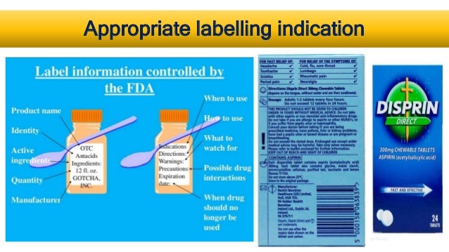 Appropriate labelling indication
 