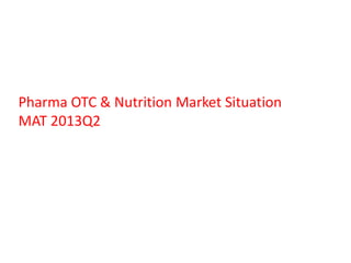 Pharma OTC & Nutrition Market Situation
MAT 2013Q2

 