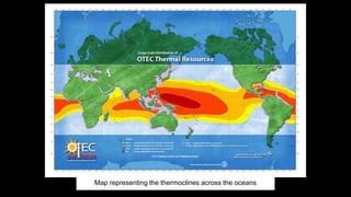 Map representing the thermoclines across the oceans
 