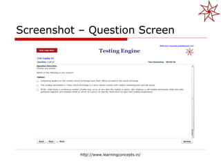 Screenshot – Question Screen http://www.learningconcepts.in/ 