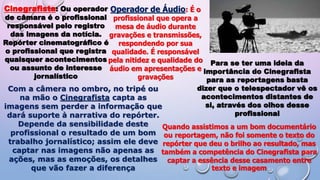 Operador de Áudio: É o
profissional que opera a
mesa de áudio durante
gravações e transmissões,
respondendo por sua
qualid...