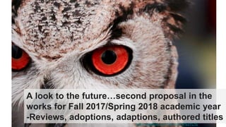 Coming soon: George Fox
Library ebook texts list for
assigned course readings
http://atkinsapps.uncc.edu/etextbooks https://library.sjsu.edu/affordable-learning-solutions/textbooks-available-ebooks-library
 