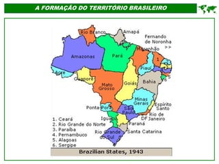 A FORMAÇÃO DO TERRITÓRIO BRASILEIRO

 