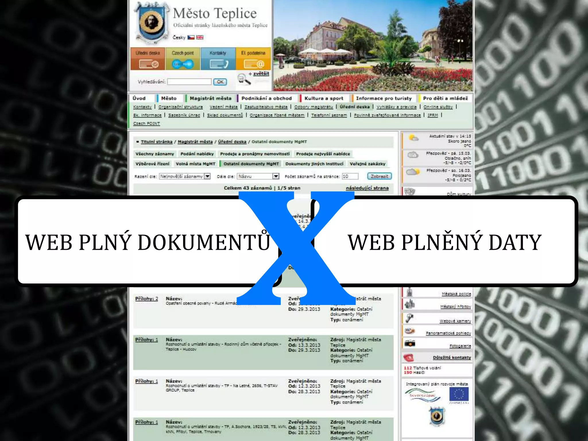 WEB PLNÝ DOKUMENTŮ WEB PLNĚNÝ DATY
 