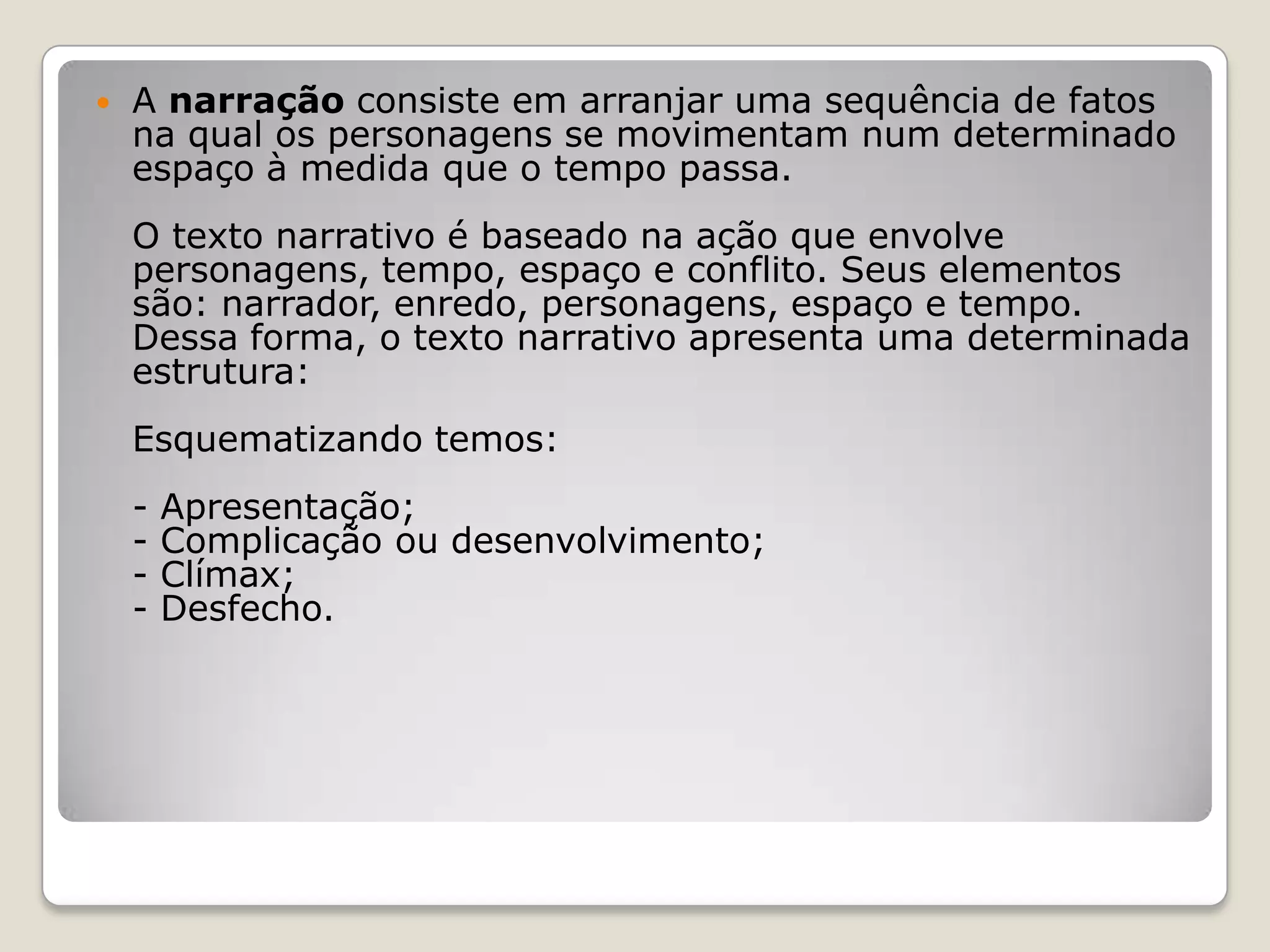 O texto narrativo | PPT