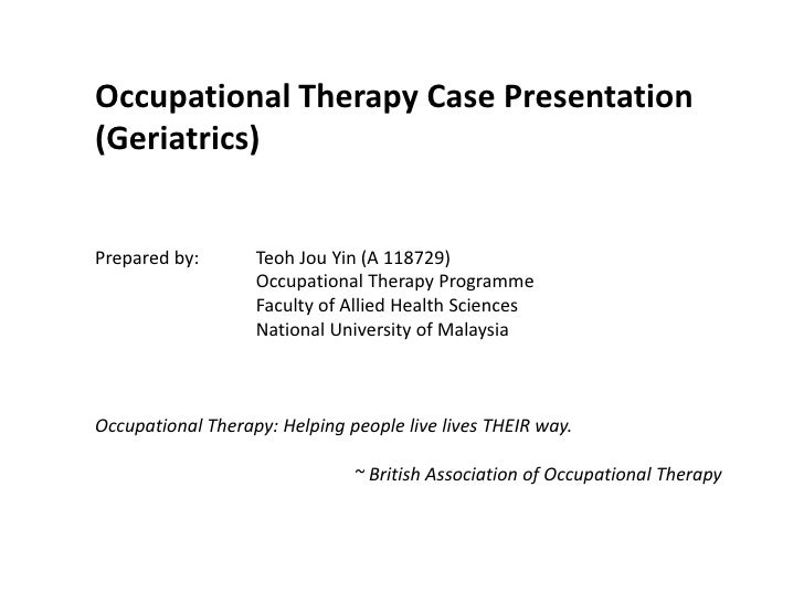 occupational therapy case study presentation