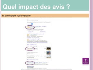 Quel impact des avis ?
AVAN
T
Ils améliorent votre visibilité
 