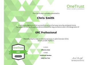 Chris Smith
11/20/21
Effective Date
C37843
Certificate Number
Valid One Year
Powered by TCPDF (www.tcpdf.org)
 