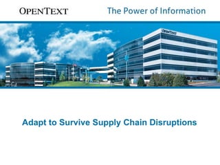 Adapt to Survive Supply Chain Disruptions 
 