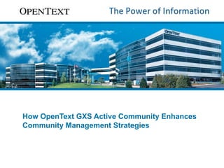 How OpenText™ Active Community Enhances
Community Management Strategies
 