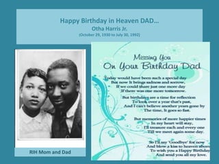 Happy Birthday in Heaven DAD…
Otha Harris Jr.
(October 29, 1930 to July 30, 1992)

RIH Mom and Dad

 