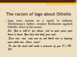 Racism in Othello - William Shakespeare | PPTX