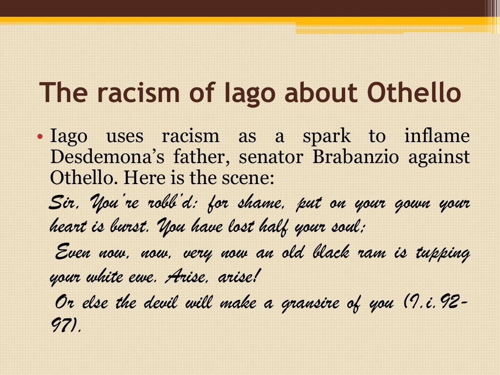 Racism in Othello William Shakespeare