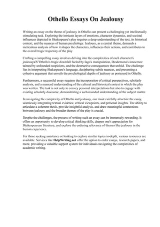 Othello Essays On Jealousy.pdf
