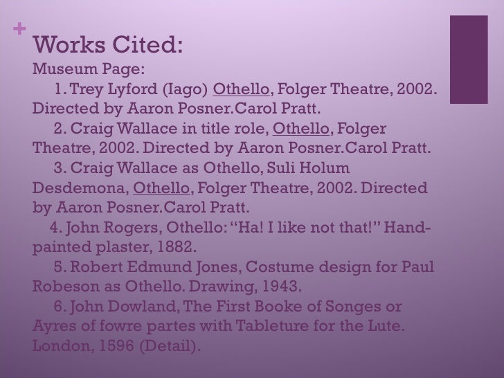othello final othello works cited