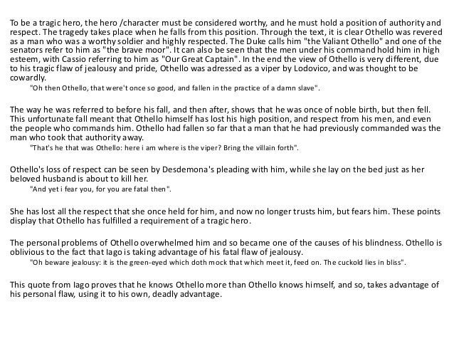 othello as a tragic hero essay