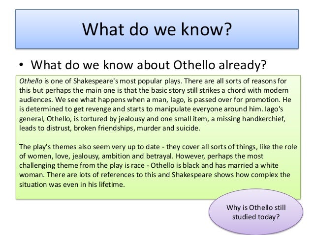 Essay othello jealousy