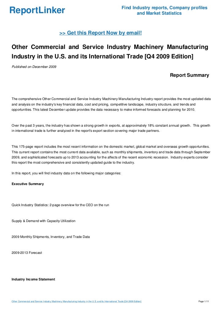 Other Commercial and Service Industry Machinery Manufacturing Industry