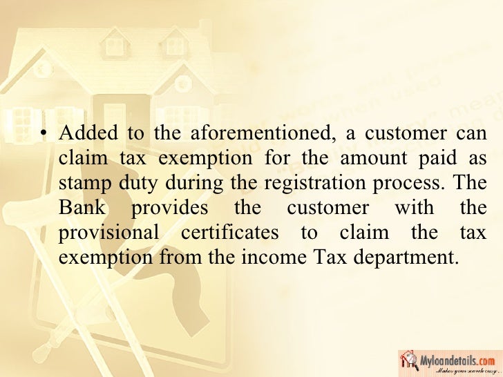 Other Home Loan Benefits Tax Exemption