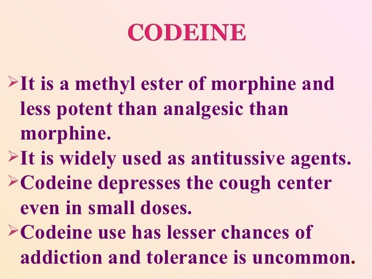 codeine no tolerance