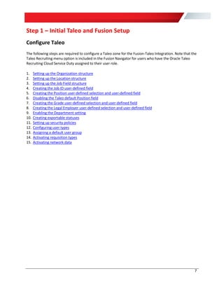 Oracle HCM and Taleo Enterprise Fusion-Taleo Integration Configuration ...