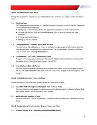 Oracle HCM and Taleo Enterprise Fusion-Taleo Integration Configuration ...
