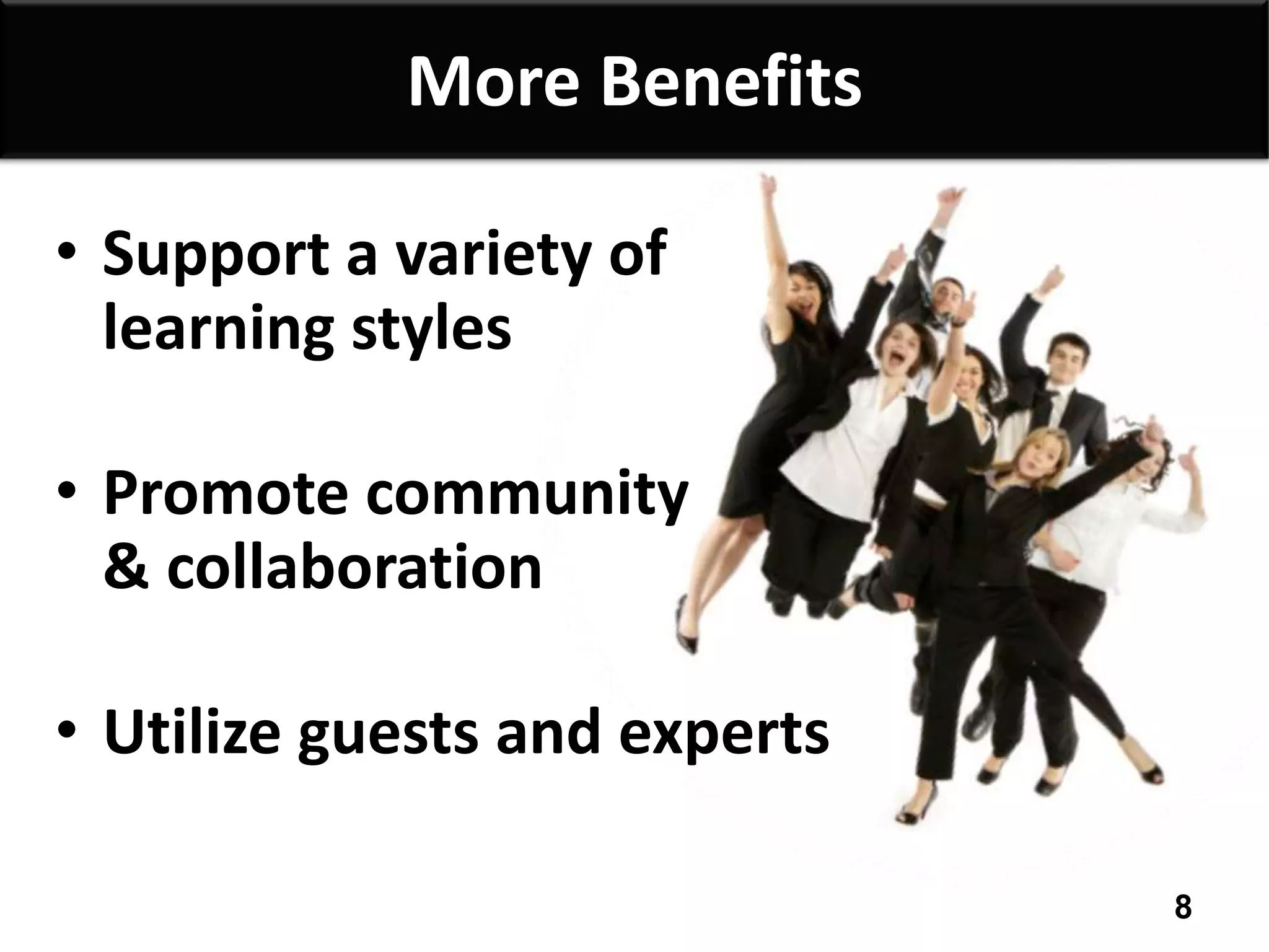 What is different about learning online?• Learning can take place anywhere, anytime, and at a controlled pace• High quality dialogue can be maintained because it is not restricted by a traditional classroom or time models.• There is great access to a larger variety of quality resources.• There is a level playing field for all learners, regardless of visual or physical handicap, location or learning schedule.What other differences can you think of?4