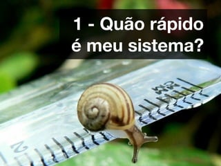 1 - Quão rápido
é meu sistema?
 