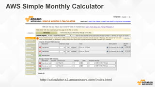 AWS Simple Monthly Calculator
http://calculator.s3.amazonaws.com/index.html
 