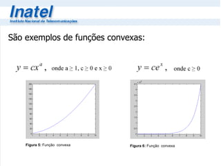 São exemplos de funções convexas: Figura 5:  Função  convexa Figura 6:  Função  convexa 