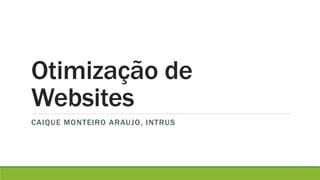 Otimização de 
Websites 
CAIQUE MONTEIRO ARAUJO, INTRUS 
 