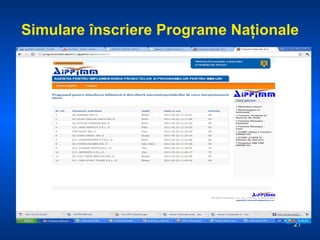 Simulare înscriere Programe Naţionale 