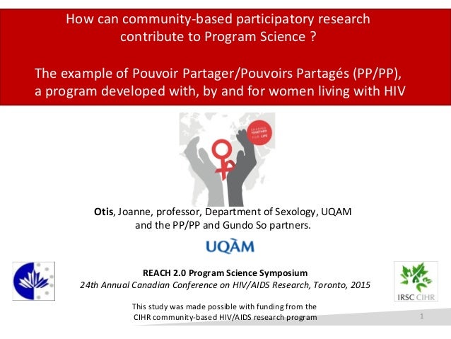 examples of community based participatory research Chapter 1. Our model for community change and improvement.